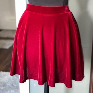 Midnight Hour Red Velvet Skirt